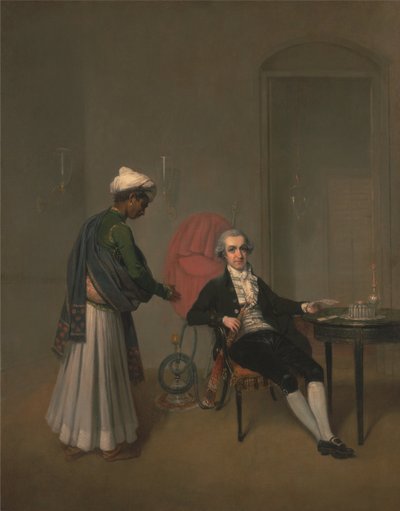 Portrait of a Gentleman, Possibly William Hickey, and an Indian Servant by Arthur Devis